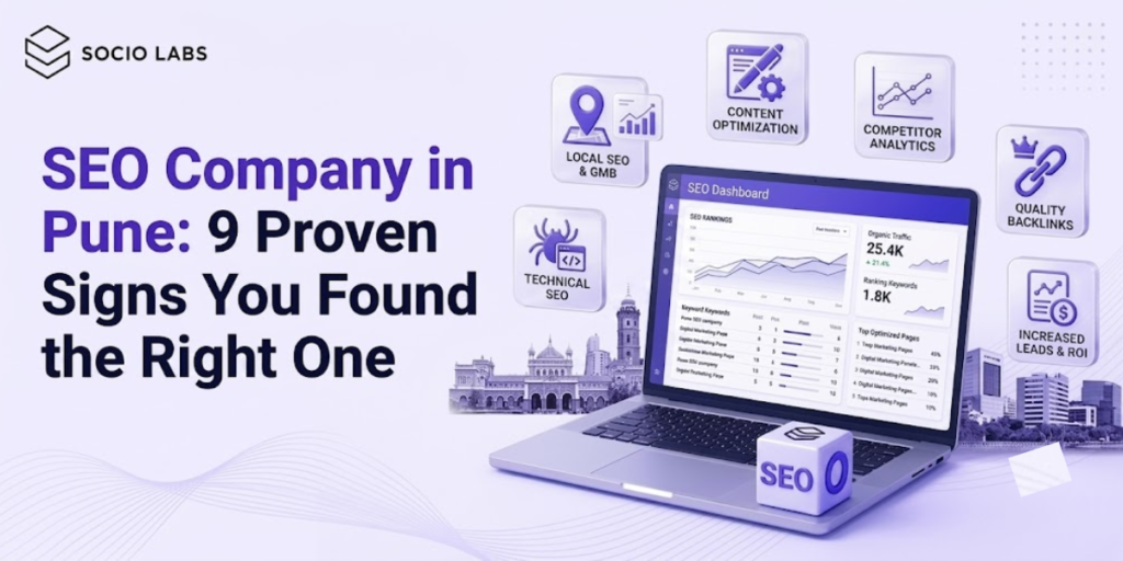 SEO Company in Pune dashboard showing local rankings and Google Business Profile performance