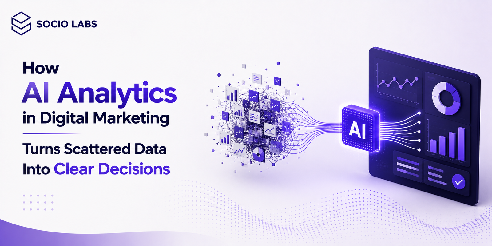 AI Analytics in Digital Marketing dashboard showing predictive campaign performance data