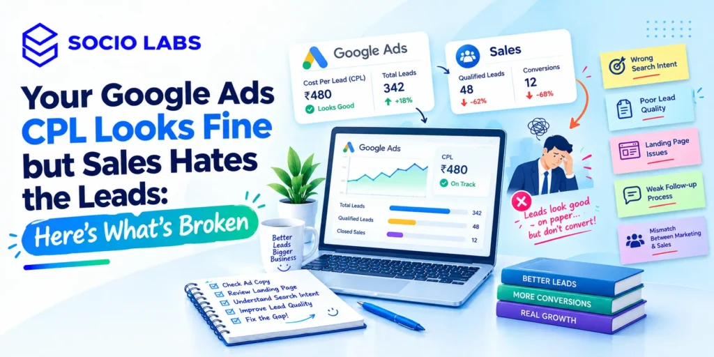 google ads cpl fine low lead quality SocioLabs - Performance Marketing company in India, Performance Marketing Agency